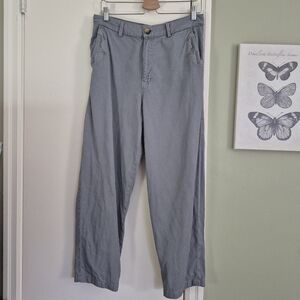 Eleven Loves (U.K. Sustainable Brand) Grey Chinos With Pocket Embroidery, US 8